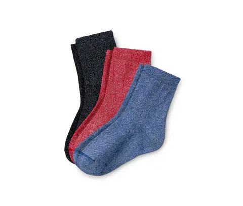 Socks Ponožky s trblietavým efektom, 3 páry