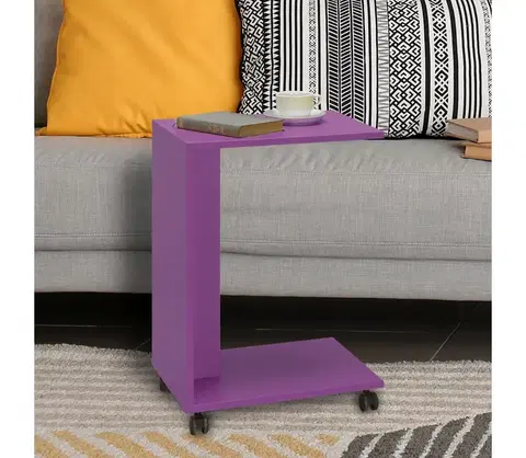Odkladacie stolíky Adore Furniture Odkladací stolík 65x35 cm fialová 