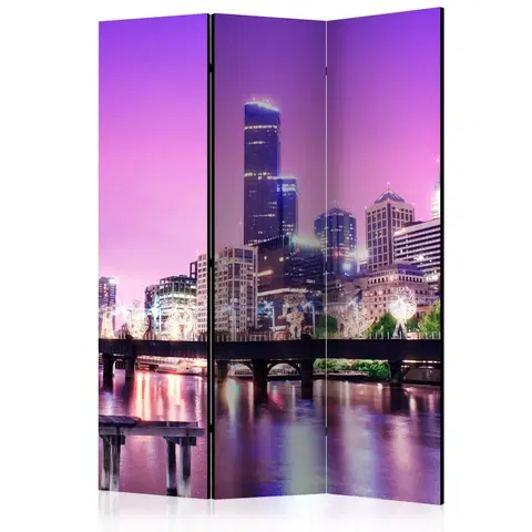 Paravány Paraván Purple Melbourne Dekorhome 135x172 cm (3-dielny)