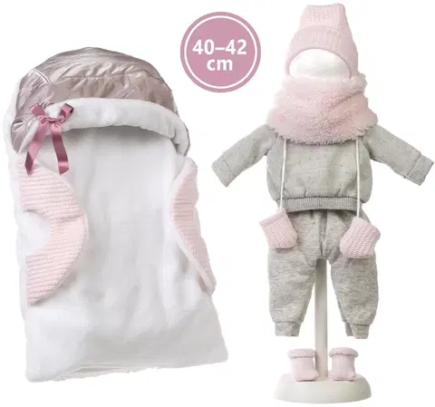 Hračky bábiky LLORENS - M740-04 oblečenie pre bábiku bábätko NEW BORN veľkosti 40-42 cm