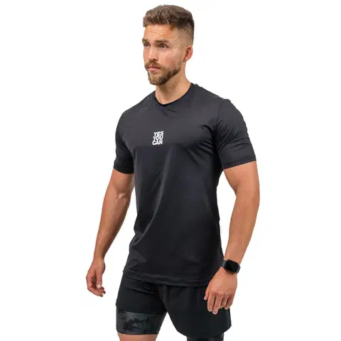 Pánske tričká Funkčné športové tričko Nebbia RESISTANCE 348 Black - XL