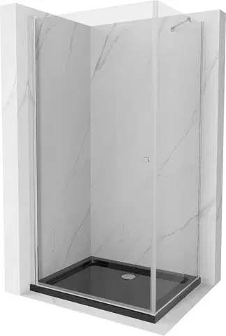 Vane MEXEN/S - Pretória sprchovací kút 80x100, transparent, chróm + sprchová vanička vrátane sifónu 852-080-100-01-00-4070