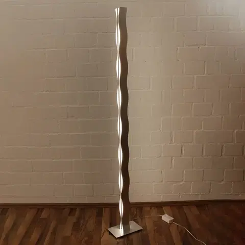 Stojacie lampy Eco-Light Stojaca LED lampa Wave, nikel