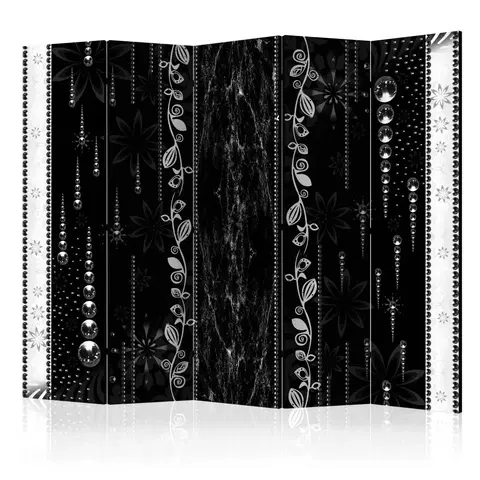 Paravány Paraván Black Elegance Dekorhome 225x172 cm (5-dielny)