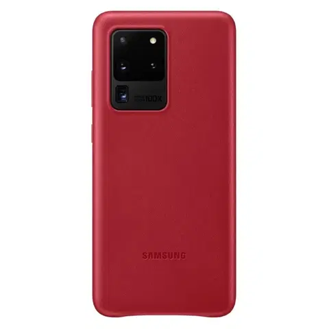 Puzdrá na mobilné telefóny Zadný kryt Leather Cover pre Samsung Galaxy S20 Ultra, červená EF-VG988LREGEU