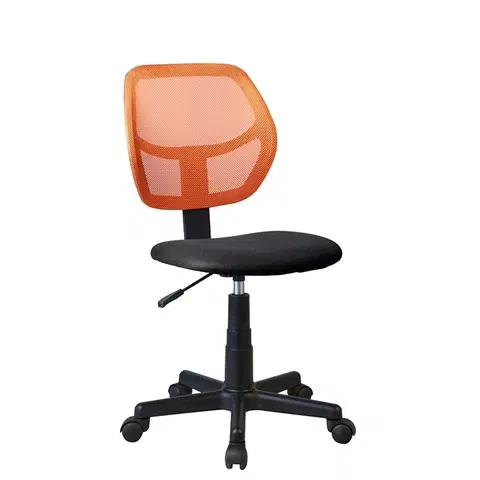 Kancelárske stoličky KONDELA Mesh kancelárska stolička oranžová / čierna