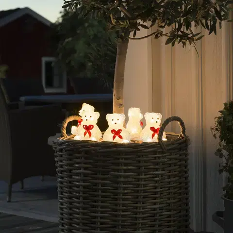Vonkajšie dekoratívne svietidlá Konstsmide Season Svietiaca LED figúrka Medveď súprava 5ks ako reťaz