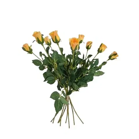 Kvety Umelá kvetina púčik Ruža žltá, 64 cm, 9 ks