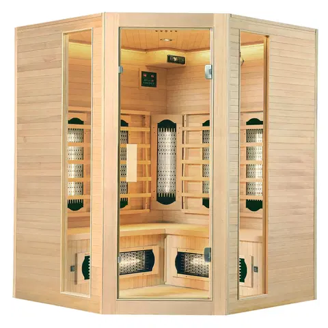 Bývanie a doplnky Juskys Infračervená sauna/tepelná kabína Nyborg E150V s plným spektrom, panelovými radiátormi a drevom Hemlock