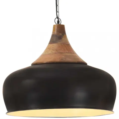 Osvetlenie Závesná lampa čierna / mangovníkové drevo Dekorhome 45 cm