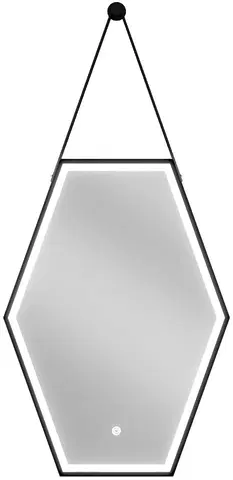 Kúpeľňa MEXEN - Orlá zrkadlo s osvetlením 50 x 70 cm, LED 6000K, čierny rám 9815-050-070-611-70