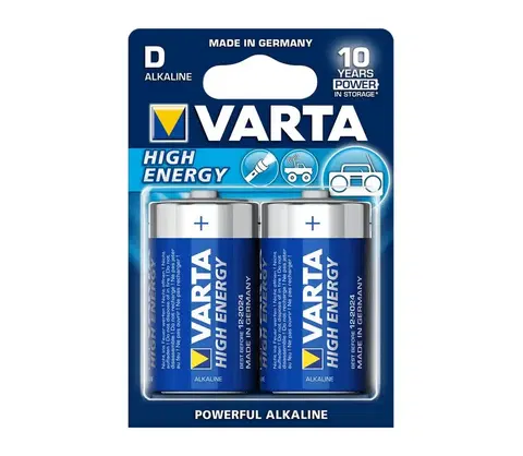 Predlžovacie káble VARTA Varta 4920 - 2 ks Alkalické batérie HIGH ENERGY D 1,5V 