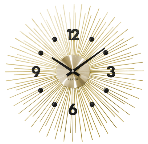 Hodiny Nástenné hodiny LAVVU LCT1141 CRYSTAL Lines Zlaté, 49 cm