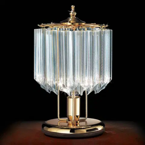 Lampy na nočný stolík Patrizia Volpato Stolná lampa Cristalli, 24 karátov pozlátená