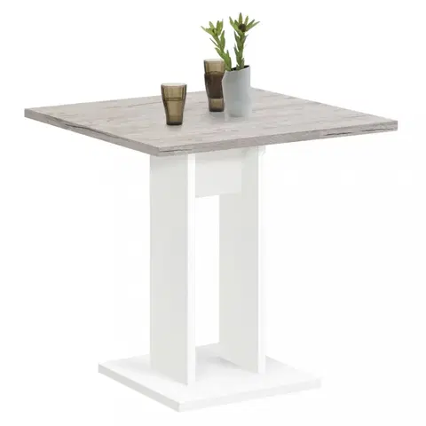 Jedálenské stoly Jedálenský stôl 70 cm Dekorhome Biela / dub