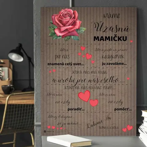 Tabuľky s venovaním (darčeky) Darčeky pre mamku - Personalizovaná tabuľka s vyznaním lásky