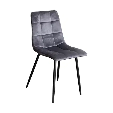 Jedálenské stoličky Jedálenská stolička BERGEN sivý zamat