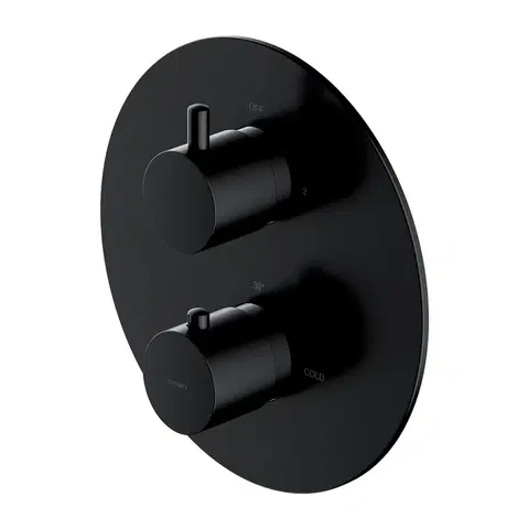 Kúpeľňové batérie OMNIRES - Y termostatická sprchová batéria podomietková, vrchná časť bez telesa čierna /BLH/ Y1236ROBL