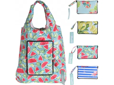 Nákupné tašky a košíky MAKRO - Taška nákupná skládacia rôzne dekory