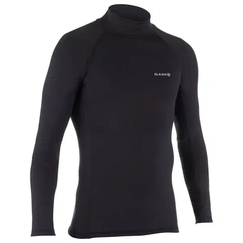 surf Pánske termo tričko 900 s UV ochranou s dlhým rukávom na surfovanie čierne