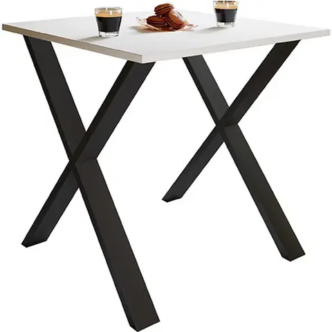 Stoly do jedálne Jedálenský Stôl Xona Biely/čierny 80x50 Cm