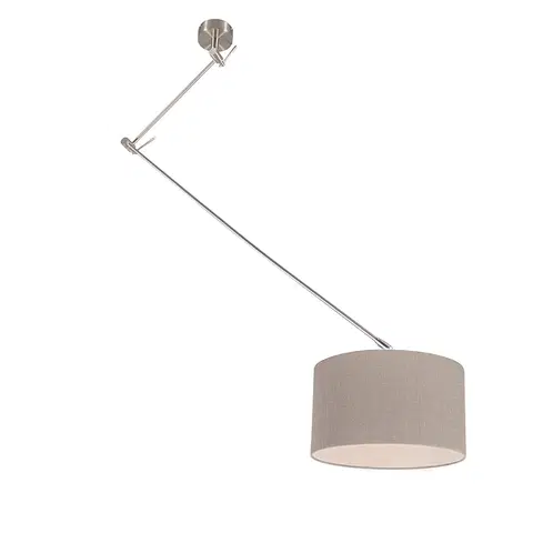 Zavesne lampy Závesná lampa oceľová s tienidlom nastaviteľná 35 cm stará šedá - Blitz I.