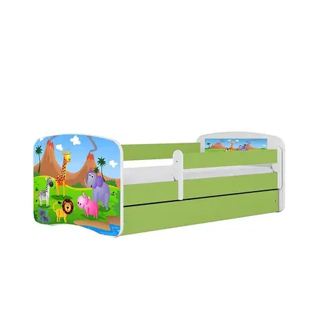 Jednolôžkové postele Detská Posteľ. Babydreams+Sz+M Zelená 70x140 Safari