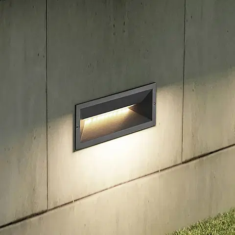 Vonkajšie zapustené svietidlá Lucande Lucande Jaano zapustené nástenné LED, exteriér