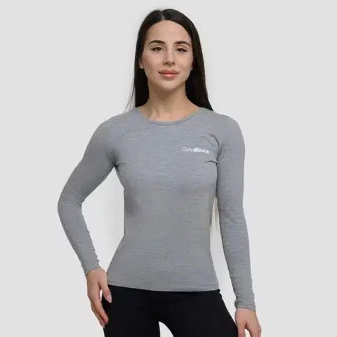Tričká a tielka GymBeam Dámske tričko s dlhým rukávom Basic Grey  XL
