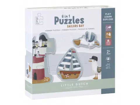 Hračky puzzle LITTLE DUTCH - Puzzle 6v1 Námornícký záliv