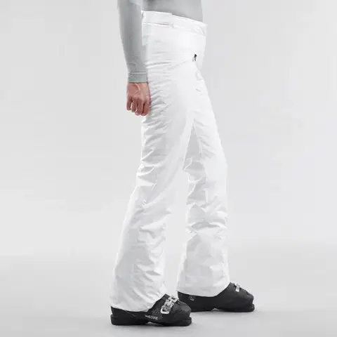 nohavice Dámske hrejivé lyžiarske nohavice 180 biele