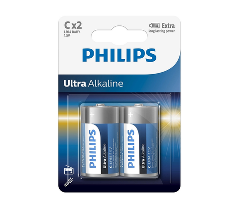 Predlžovacie káble Philips Philips LR14E2B/10 - 2 ks Alkalická batéria C ULTRA ALKALINE 1,5V 