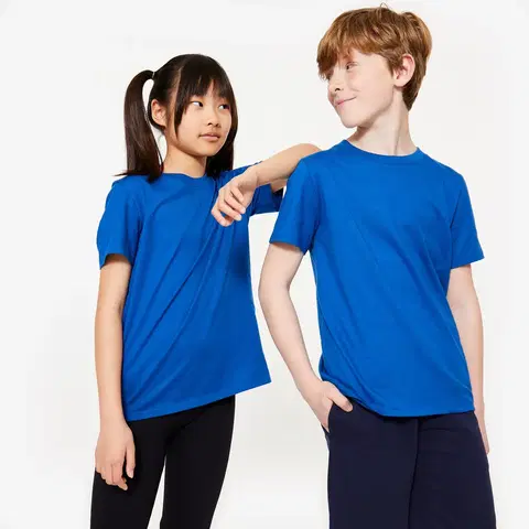 nohavice Detské bavlnené tričko unisex modré