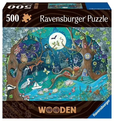 Hračky puzzle RAVENSBURGER - Drevené puzzle kúzelný les 500 dielikov