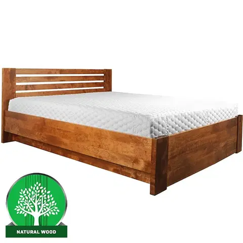 Drevené postele Posteľ drevené Bergen Plus 200x200 Jelša