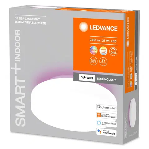 SmartHome stropné svietidlá LEDVANCE SMART+ LEDVANCE SMART+ WiFi Orbis Backlight biela Ø 35 cm