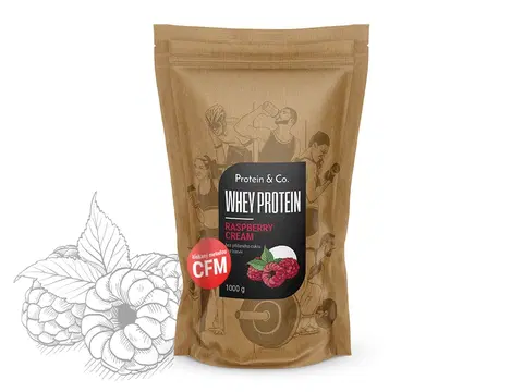 Proteíny Protein&Co. CFM Whey protein 80 1000 g Zvoľ príchuť: Raspberry cream