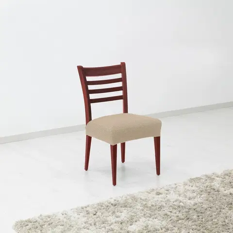 Doplnky do spálne Forbyt Napínací poťah na sedák stoličky Denia smotanová, 45 x 45 cm, sada 2 ks