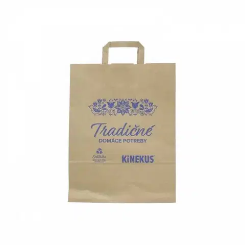 Nákupné tašky a košíky Kinekus Taška nákupná papierová - 320x120x410 mm, recyklát, HNEDÁ "TP"