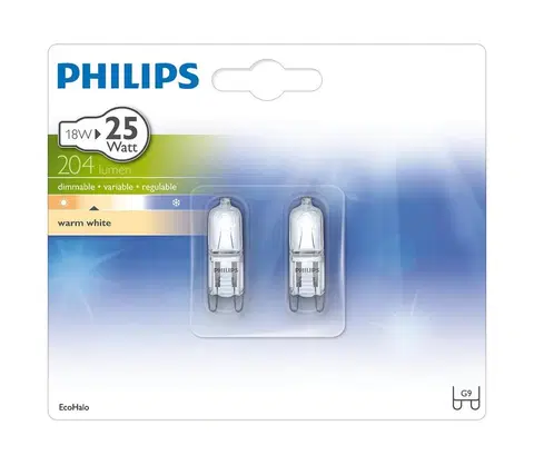 Žiarovky Philips SADA 2x Priemyselná žiarovka Philips ECOHALO G9/18W/230V 2800K 