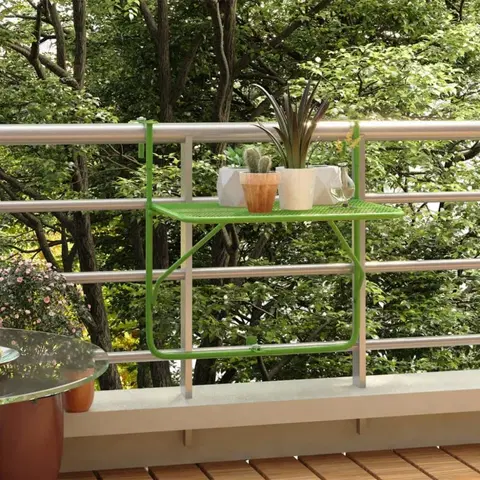 Záhrada Závesný balkónový stolík Dekorhome Zelená