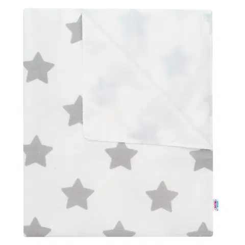 Chrániče na matrace New Baby Nepremokavá flanelová podložka Hviezdičky biela, 57 x 47 cm