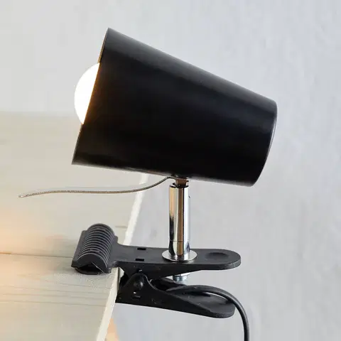 Stolové lampy s klipom Spot-Light Čierna upínacia lampa Clampspots moderný vzhľad