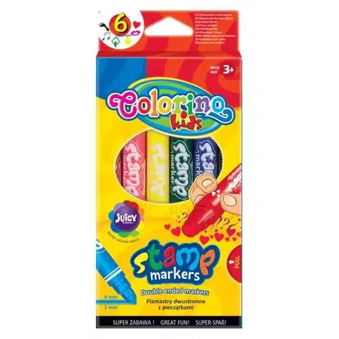 Hračky PATIO - Colorino fixky obojstranné s pečiatkou 6 farieb