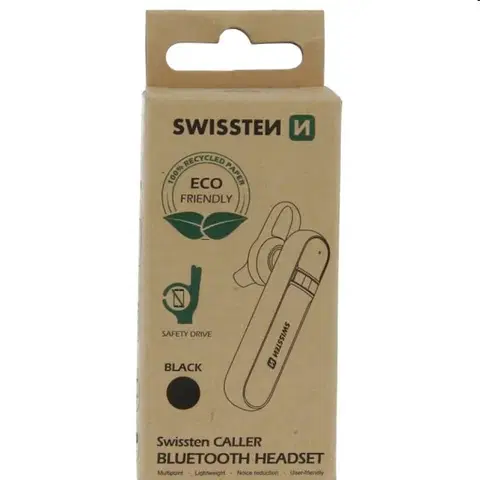 Handsfree Swissten Bluetooth Headset caller, čierne 51104100ECO