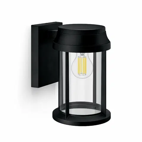 Záhradné lampy Philips Bellini vonkajšie nástenné svietidlo E27​ max. 25 W bez zdroja okrúhle, čierna