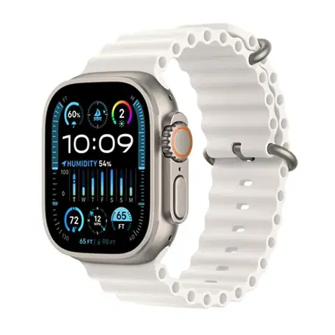Inteligentné hodinky Apple Watch Ultra 2 GPS , 49mm , titánové puzdro s oceánskym remienkom biela MREJ3CSA