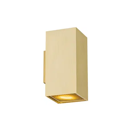 Nastenne lampy Dizajnové nástenné svietidlo zlaté hranaté 2-svetlo - Sab Honey