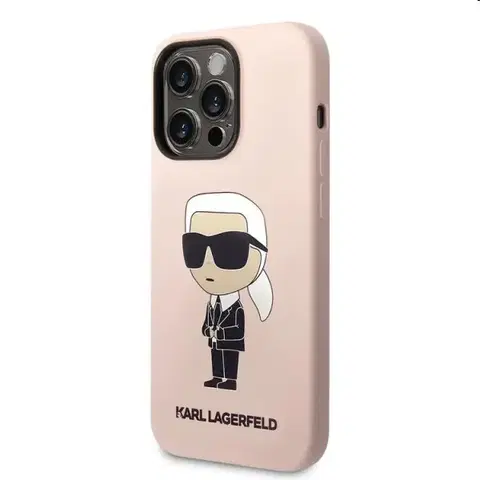 Puzdrá na mobilné telefóny Zadný kryt Karl Lagerfeld Liquid Silicone Ikonik NFT pre Apple iPhone 14 Pro Max, ružová 57983112393