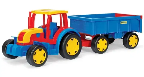 Hračky - dopravné stroje a traktory WADER -  GIGANT traktor s vlečkou